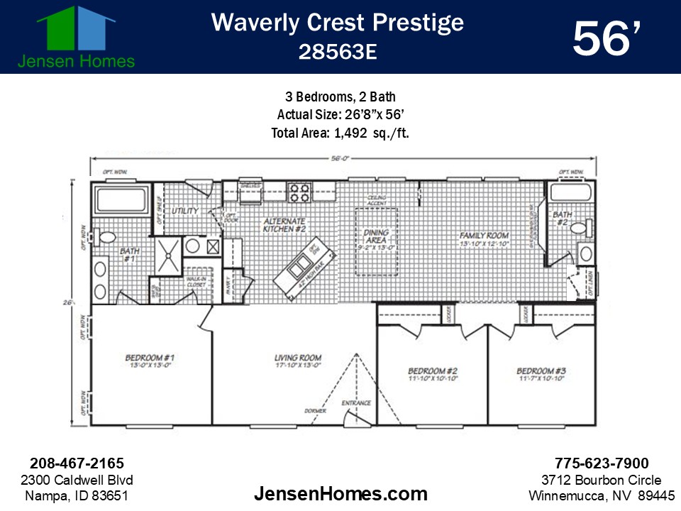 Functional floor plan of Fleetwood Waverly Crest 28563E