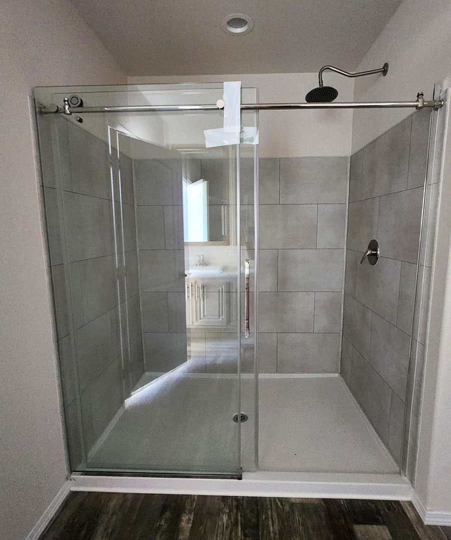 Spa-like shower in the 28563N Fleetwood Sunbeam home