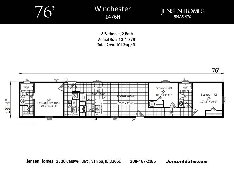 Champion Winchester 1476H mobile home floorplan