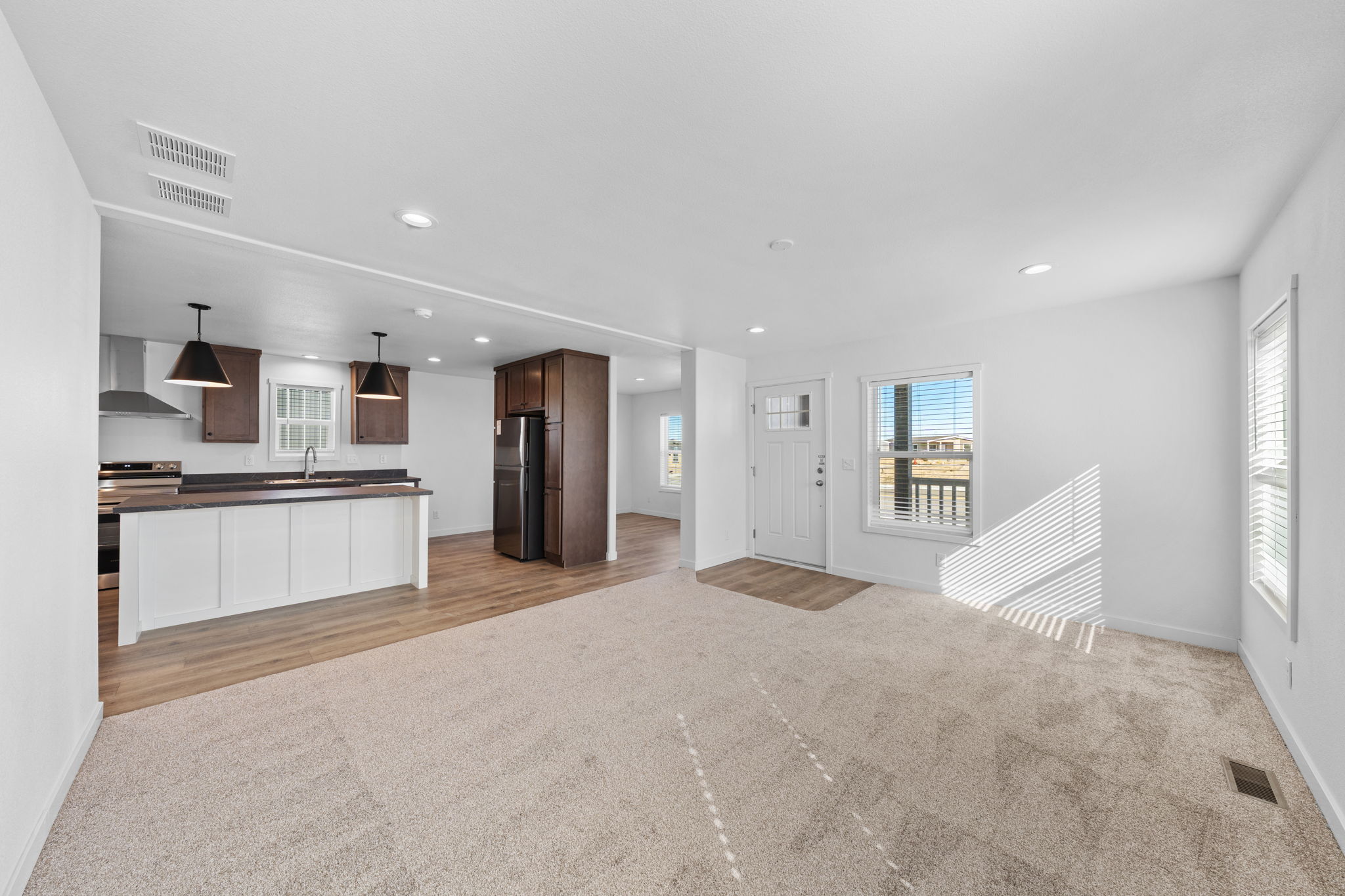 This affordable home has a porch included.